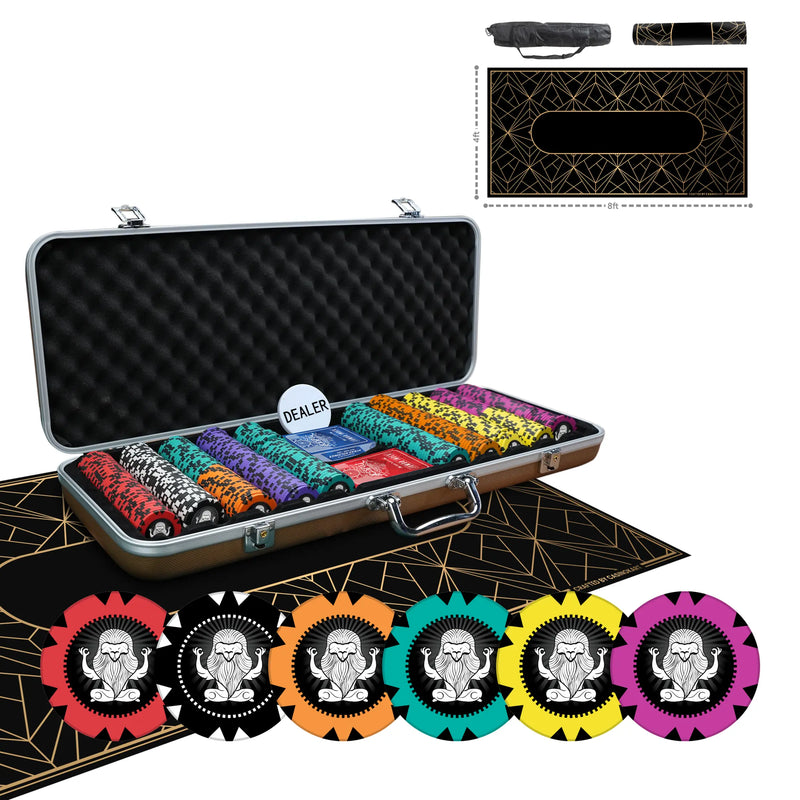 Muscular Lion Poker Chipset without Denominations - GR, 300/500 Pcs, Clay, 40mm, 14g