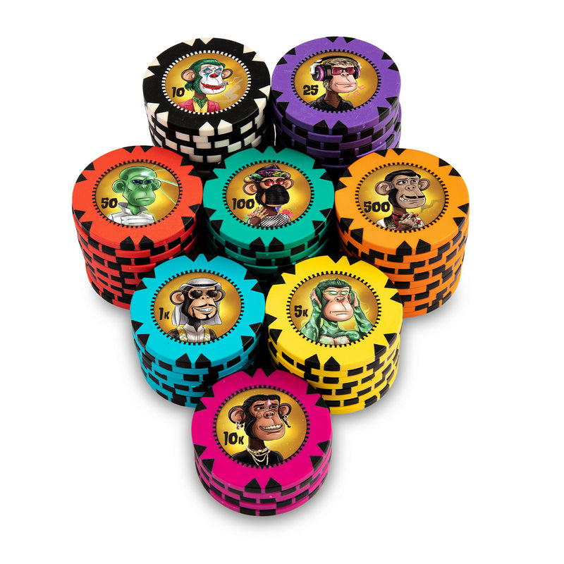 NFT Luxe Poker Chips Set- 300 And 500 Pieces, Clay, 40 MM, 14g