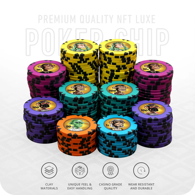 NFT Luxe Poker Chipset - GR, 300/500 Pcs, Clay, 40mm, 14g