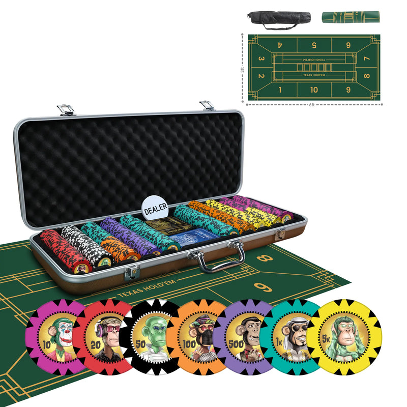 NFT Luxe Poker Chipset - GR, 300/500 Pcs, Clay, 40mm, 14g