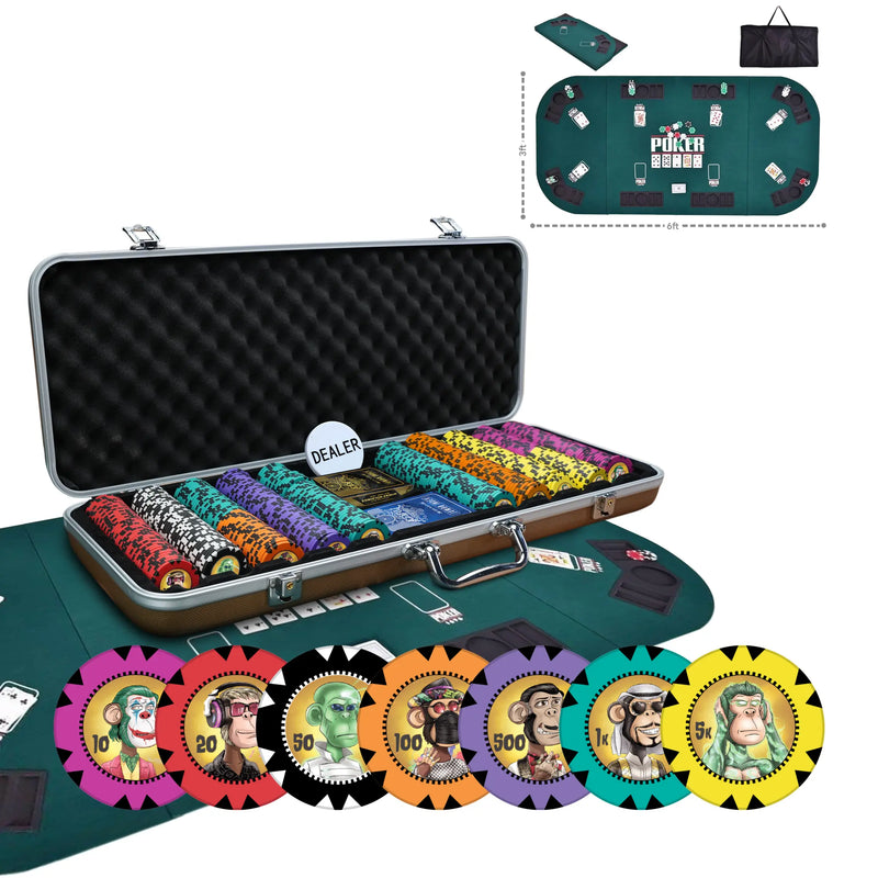 NFT Luxe Poker Chipset - GR, 300/500 Pcs, Clay, 40mm, 14g