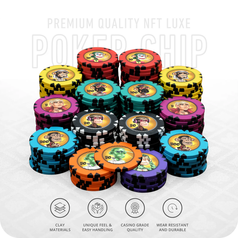 NFT Luxe Poker Chipset - GR, 300/500 Pcs, Clay, 40mm, 14g