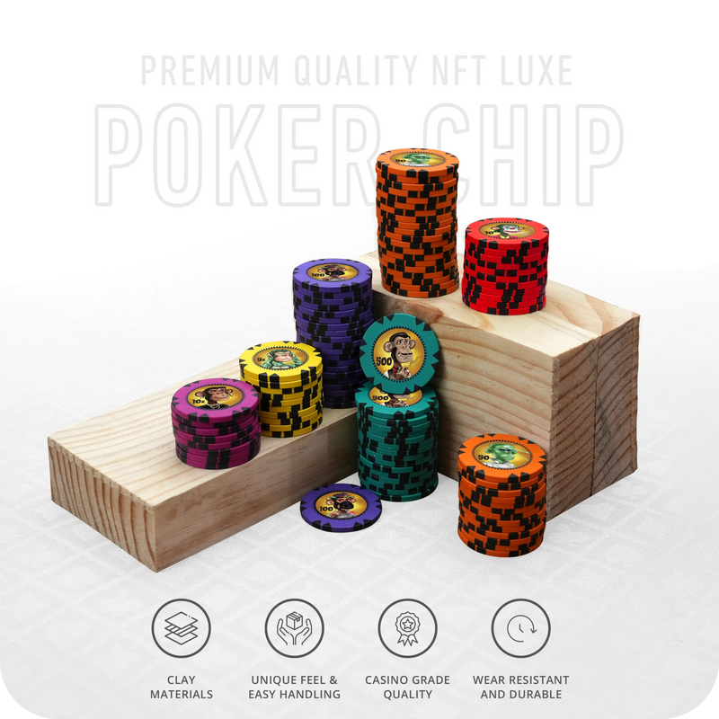 NFT Luxe Poker Chips Set - GR, 300 And 500 Pieces, Clay, 40 MM, 14g