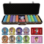 NFT Monkey Poker Chipset - 300/500 Pcs, 10/20 Plaques, Ceramic, 40/45/50mm, 10/14/17g