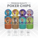 NFT Monkey Poker Chipset - 300/500 Pcs, 10/20 Plaques, Ceramic, 40/45/50mm, 10/14/17g