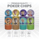 NFT Monkey Poker Chipset - 300/500 Pcs, 10/20 Plaques, Ceramic, 40/45/50mm, 10/14/17g