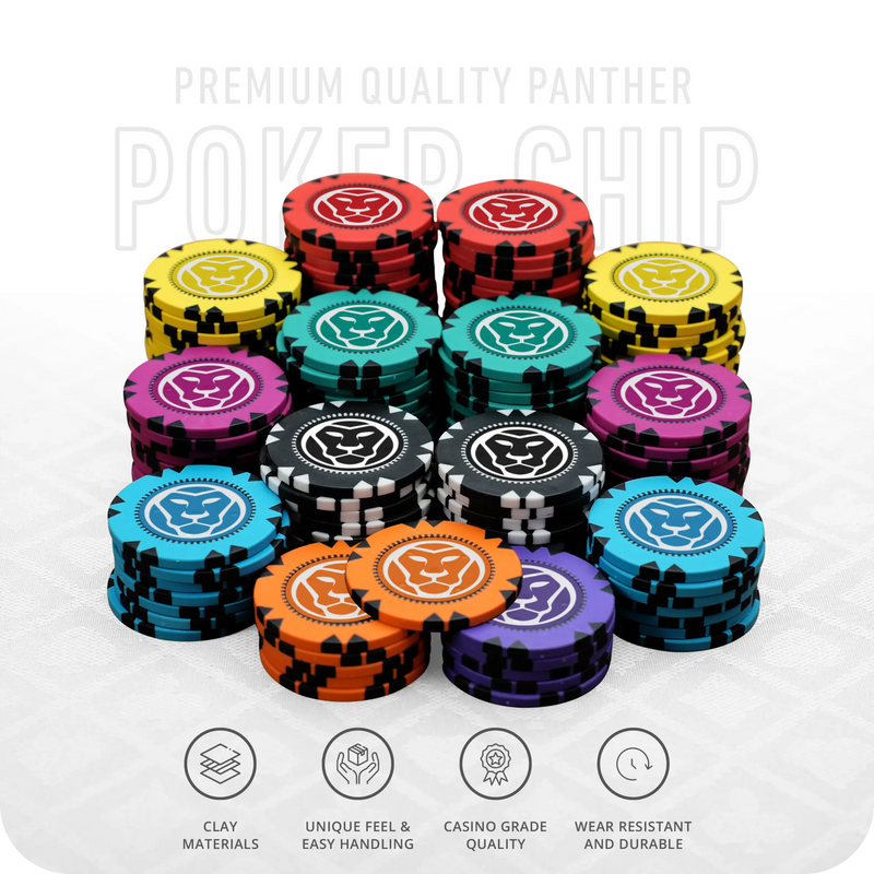 Panther Poker Chipset without Denominations - GR, 300/500 Pcs, Clay, 40mm, 14g