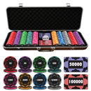 Petaluxe Poker Chipset - 300/500 Pcs, 10/20 Plaques, Ceramic, 40/45/50mm, 10/14/17g
