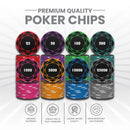 Petaluxe Poker Chipset - 300/500 Pcs, 10/20 Plaques, Ceramic, 40/45/50mm, 10/14/17g