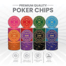 Rosette Poker Chipset - 300/500 Pcs, 10/20 Plaques, Ceramic, 40/45/50mm, 10/14/17g