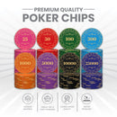 Rosette Poker Chipset - 300/500 Pcs, 10/20 Plaques, Ceramic, 40/45/50mm, 10/14/17g