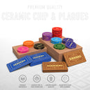 Rosette Poker Chipset - 300/500 Pcs, 10/20 Plaques, Ceramic, 40/45/50mm, 10/14/17g