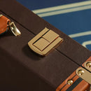 Rushy Brown Leather Poker Chips Case - Brown