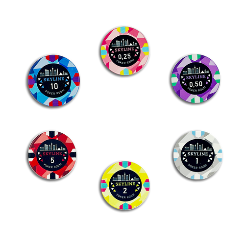 Skyline Cash Poker Chips Set - 300 & 500 Pieces, Ceramic, 40 MM, 12g