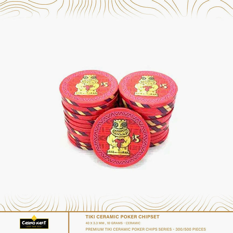 Tiki Kings Poker Chips Set - 300 & 500 Pieces, Ceramic, 40 MM, 12g