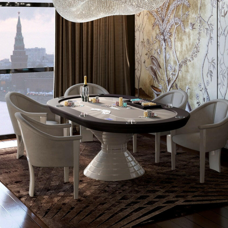 Italian Serene Poker Table- Oval Shape, Luxury