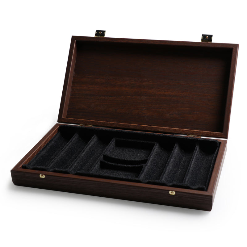 Woody Walnut Wooden Poker Chips Case - Walnut