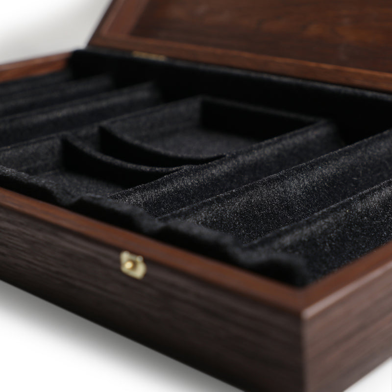 Woody Walnut Wooden Poker Chips Case - Walnut