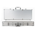 Aluminum Poker Chips Case - Silver/ Black