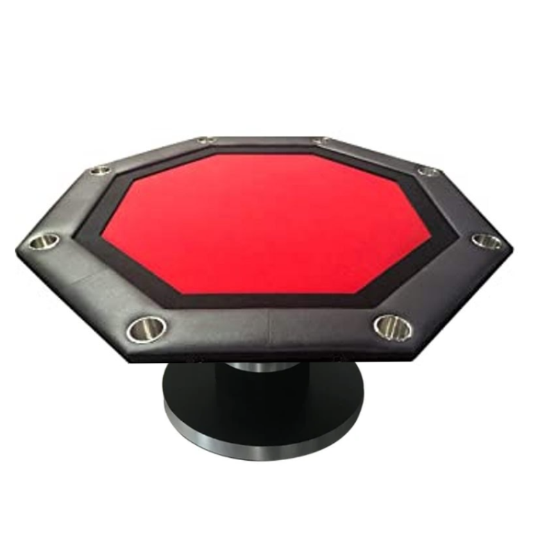 Octagonal Poker Table - Red Felt