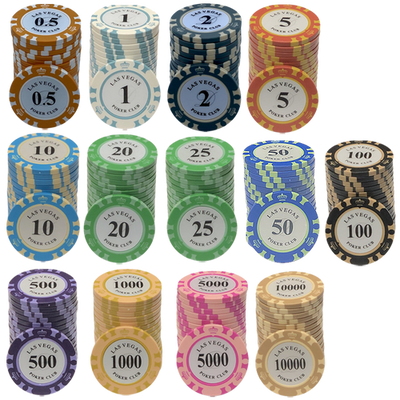 Las Vegas Poker Chipset - 300/500 Pcs, Ceramic, 40/45/50mm, 10/14/17g