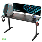 Eureka Ergonomic i-Series Gaming Table- 55 Inches, RGB LED Lights, Black
