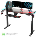 Eureka Gaming Table- 65 Inches, Dual Motor Electric Height Adjustable, Black