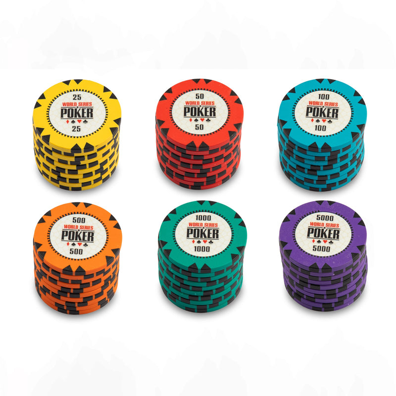WSOP Series Poker Chips Set- 300 And 500 Pieces, Clay, 40 MM, 14g