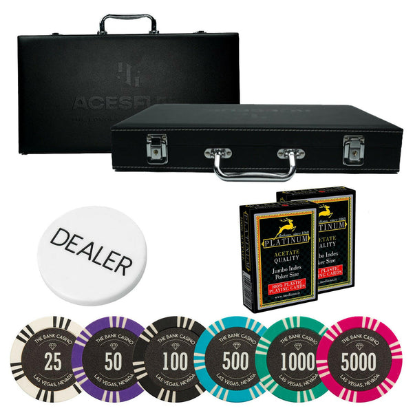 Bank Casino Poker Chipset - TS, 300/500 Pcs, Clay, 40mm, 14g