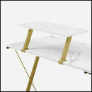 Mr Ironstone Gaming Table - L Shaped, 51 Inches Wooden/ Black/ White