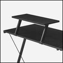Mr Ironstone Gaming Table - L Shaped, 51 Inches Wooden/ Black/ White
