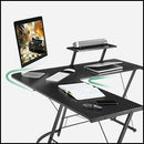 Mr Ironstone Gaming Table - L Shaped, 51 Inches Wooden/ Black/ White