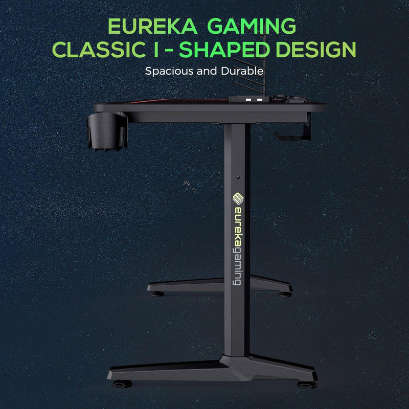 Eureka Ergonomic Gaming Table - GIP 47 Inches, Captain Series, Polygon Legs