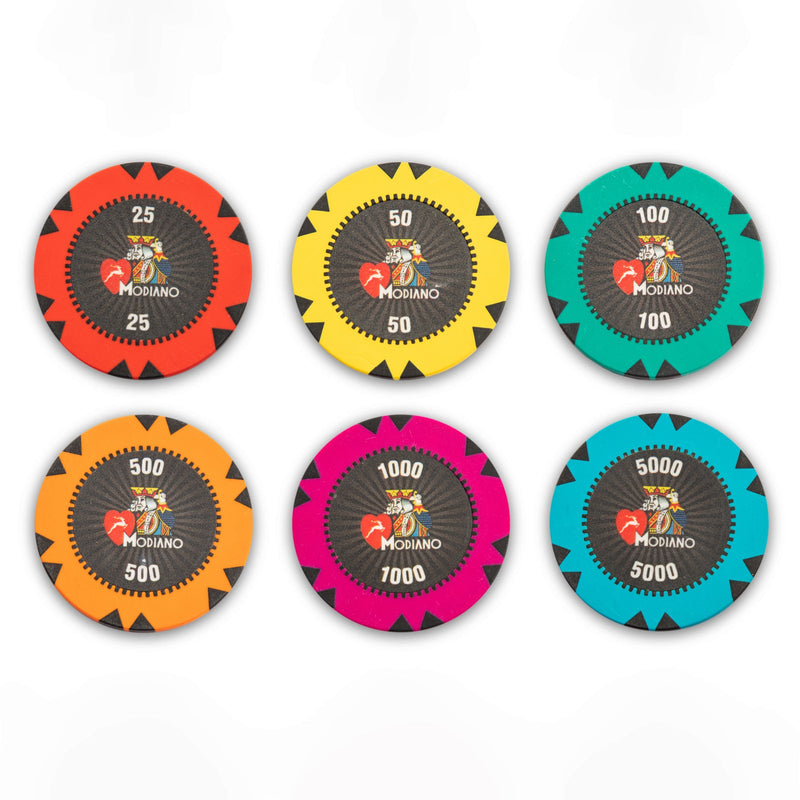 Modiano King Poker Chips Set- 300 And 500 Pieces, Clay, 40 MM, 14g