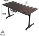 Eureka Ergonomic i-Series Gaming Table- Captain Series, GIP 60", Black