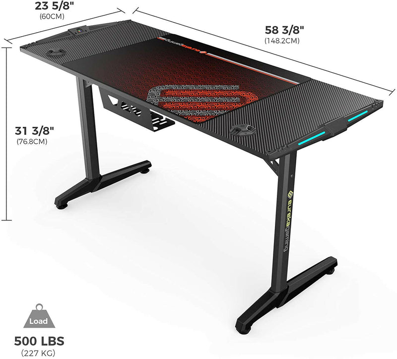 Gaming PC Table With LED lightsGaming Desk with RGB LED Lights, Comput