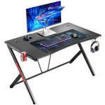 Mr IRONSTONE Gaming Desk - 63 Inches, R Shaped, Black