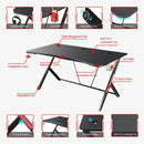 Mr IRONSTONE Large Gaming Office Desk- 63 Inches, R Shaped, Black