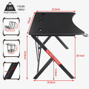 Mr IRONSTONE Large Gaming Office Desk- 63 Inches, R Shaped, Black