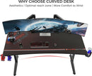 Eureka Ergonomic i-Series Gaming Table- Captain Series, GIP 60", Black