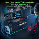 Eureka Ergonomic Gaming Desk - 39 Inches, X Shaped, Black