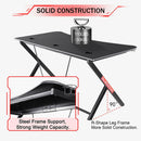 Mr IRONSTONE Large Gaming Office Desk- 63 Inches, R Shaped, Black