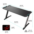 Eureka Ergonomic Gaming Table- Z Shaped, 60 Inches, RGB Lights