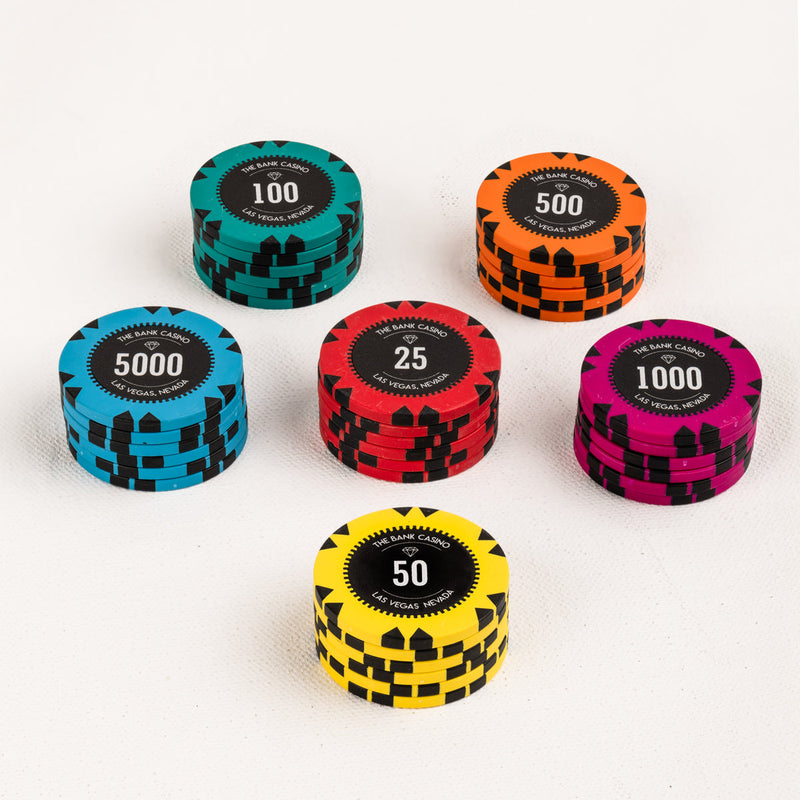 Bank Casino Poker Chipset- Clay Material, 300 and 500 Pieces