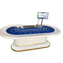 Feather White Baccarat Table- Casino Quality with Screen