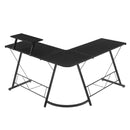 Mr Ironstone Gaming Table - L Shaped, 51 Inches Wooden/ Black/ White