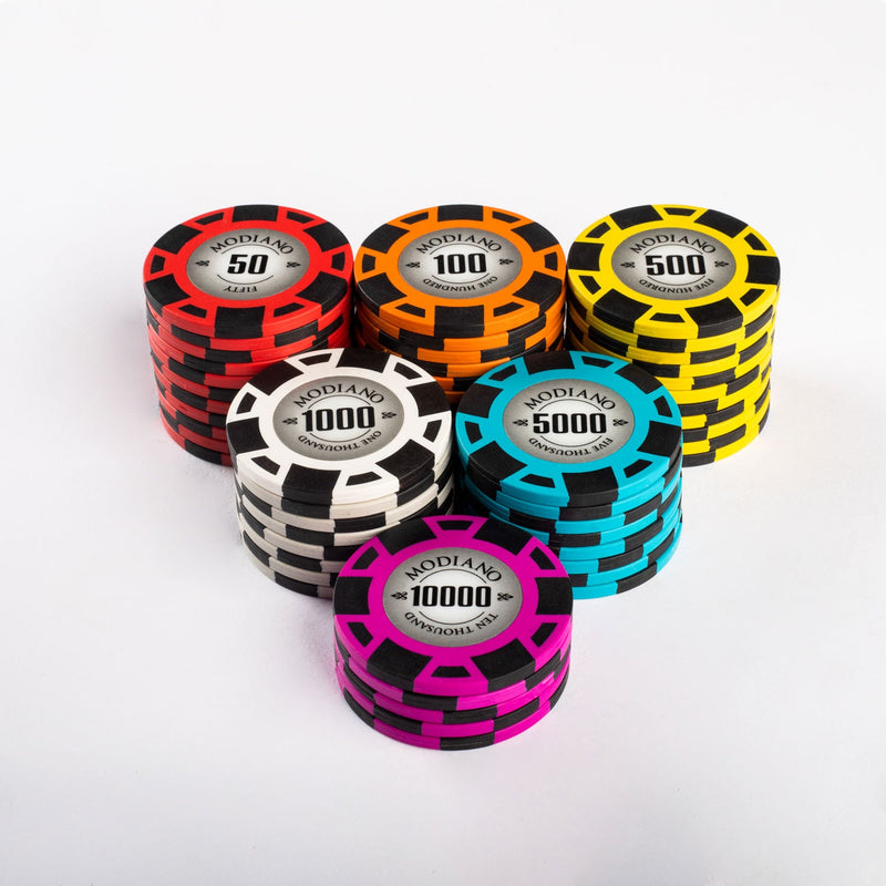 Modiano Poker Chips Set- 300 And 500 Pieces, Clay, 45 MM, 18g