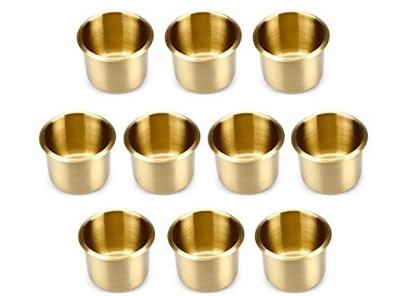 Brass Cup Holders Pack of 10 - casino-kart