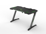Carbon X Pro Ergonomic Z2 Gaming Desk - (BLACK) Computer Gaming Desk with Retractable Cup Holder & Headset Hook - RGB Light