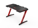 Carbon X Pro Ergonomic Z2 Gaming Desk - (RED) Computer Gaming Desk with Retractable Cup Holder & Headset Hook - RGB Light